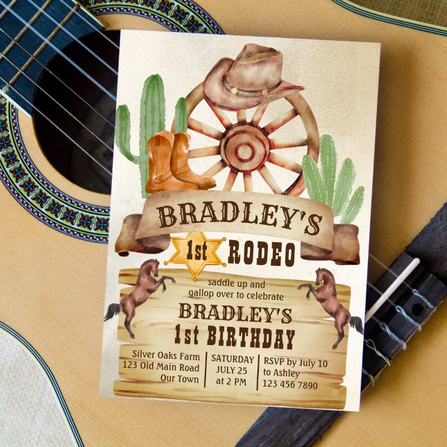 Invitación Cowboy rodeo caballos de la fiesta de cumpleaños o (Subido por el creador)