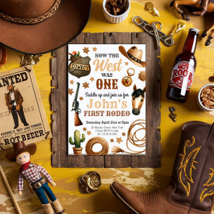 Invitación Cowboy Rodeo Primero Cómo Occidente Era Un Cumplea