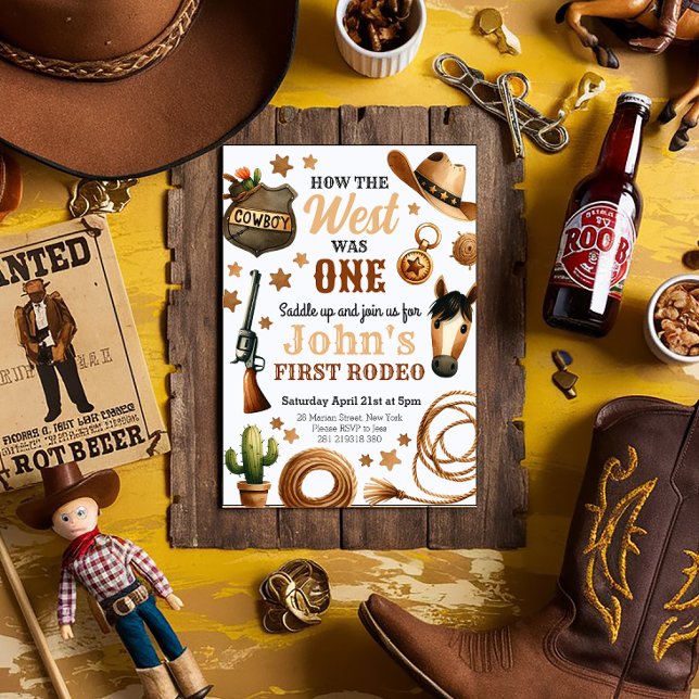 Invitación Cowboy Rodeo Primero Cómo Occidente Era Un Cumplea (Subido por el creador)
