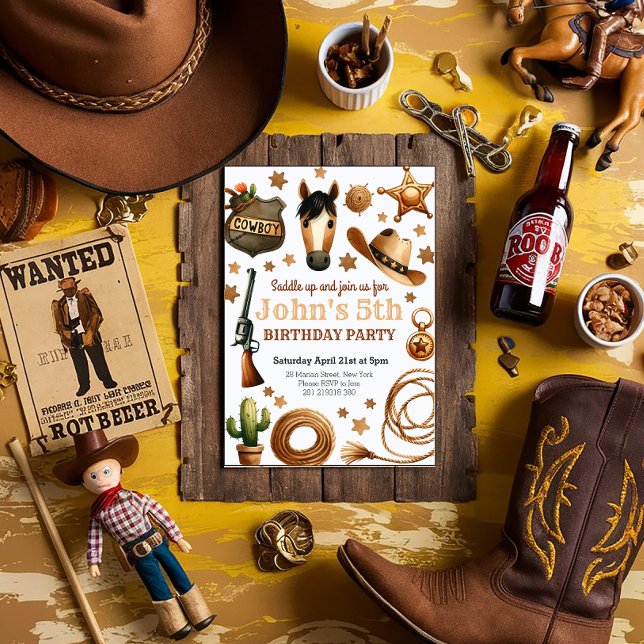 Invitación Cowboy Rodeo West Birday (Subido por el creador)