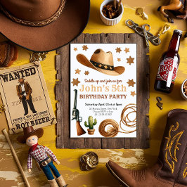 Invitación Cowboy Rodeo Western Birday