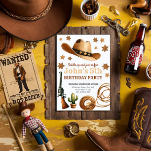 Invitación Cowboy Rodeo Western Birday