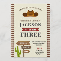 Cowboy Rodeo Western Saloon Kid Boy Fiesta de cump