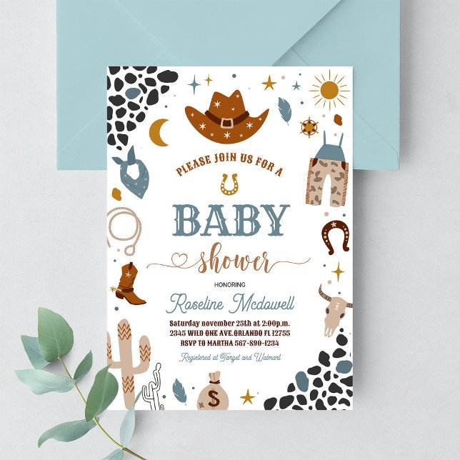 Invitación Cowboy Rodeo Wild West Western Baby Shower (Subido por el creador)
