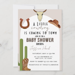 Invitación Cowboy Western Baby Shower
