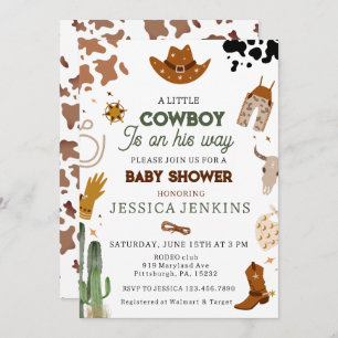 Invitación Cowboy Western Boy Baby Shower
