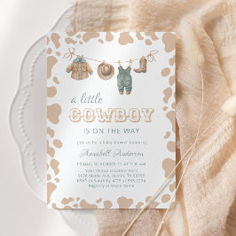 Invitación Cowboy Western Light Brown Planteó Baby Shower
