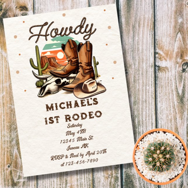 Invitación Cowboy Western Rodeo Birthday Kids (Subido por el creador)