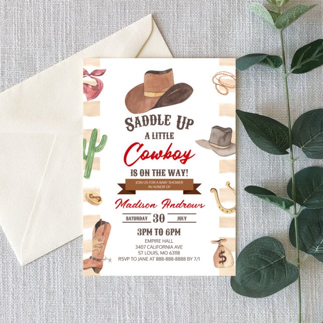 Invitación Cowboy Western Rodeo Wild West Baby Shower (Subido por el creador)