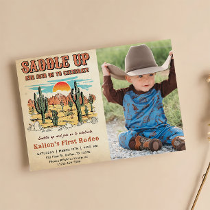 Invitación Cowboy Western Rodeo Wild West Birthday Party
