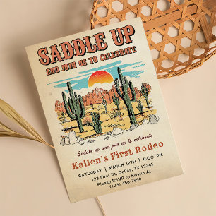 Invitación Cowboy Western Rodeo Wild West Birthday Party