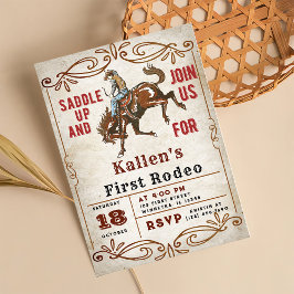 Invitación Cowboy Western Rodeo Wild West Birthday Party