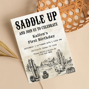 Invitación Cowboy Western Rodeo Wild West Birthday Party