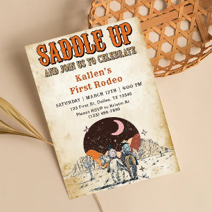 Invitación Cowboy Western Rodeo Wild West Birthday Party