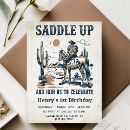 Invitación Cowboy Western Rodeo Wild West Birthday Party