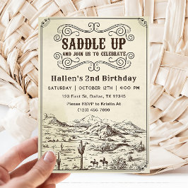 Invitación Cowboy Western Rodeo Wild West Birthday Party