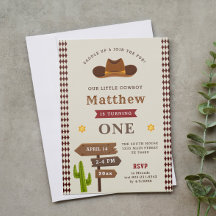 Cowboy Western Saloon 1 niño bebé salvaje cumpleañ