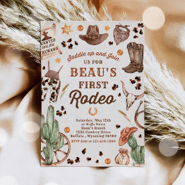 Invitación Cowboy Wild West 1er partido de cumpleaños del Rod