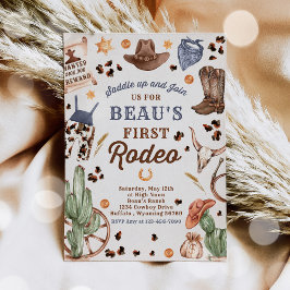 Invitación Cowboy Wild West 1er partido de cumpleaños del Rod