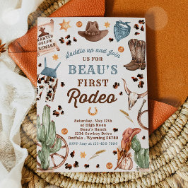 Invitación Cowboy Wild West 1er partido de cumpleaños del Rod
