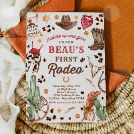 Invitación Cowboy Wild West 1er partido de cumpleaños del Rod