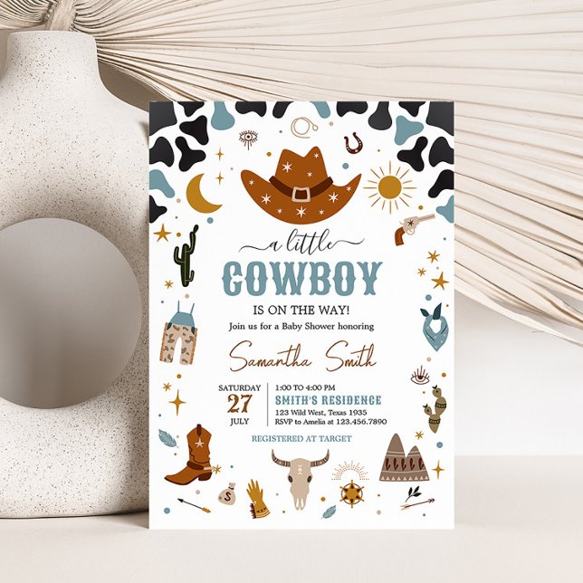 Invitación Cowboy Wild West Baby Shower (Country Western Rodeo Baby Shower Invitation)
