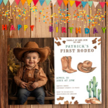 Cowboy Wild West Primera fiesta de cumpleaños de R