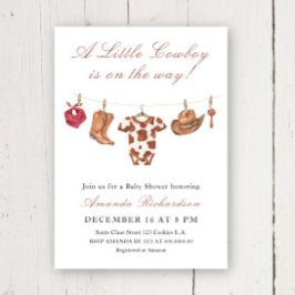 Invitación Cowboy Wild West Rodeo Baby Shower