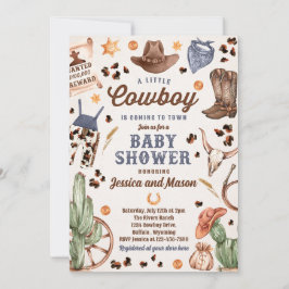 Invitación Cowboy Wild West Rodeo Ranch Boy Baby Shower
