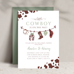 Invitación Cowboy Wild West Rodeo Western Baby Shower
