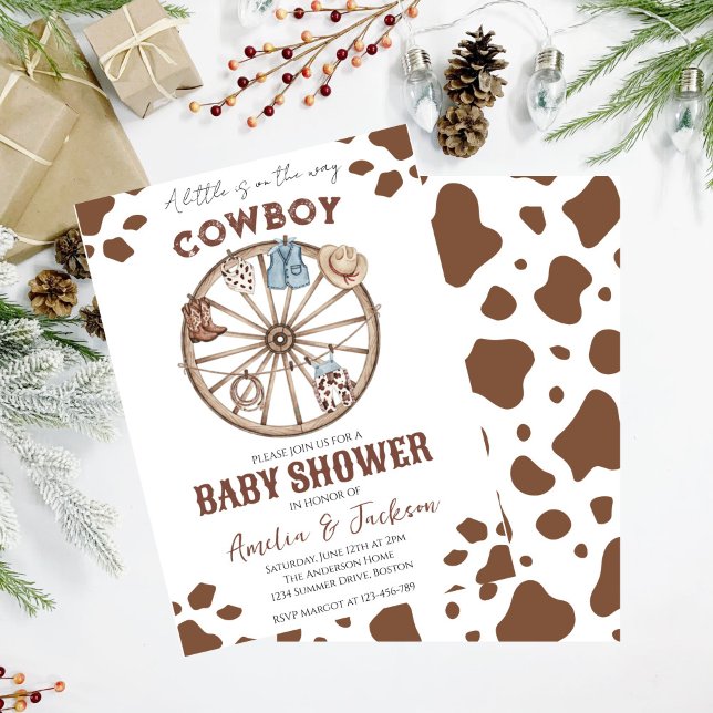 Invitación Cowboy Wild West Rodeo Western Boy Baby Shower (Subido por el creador)