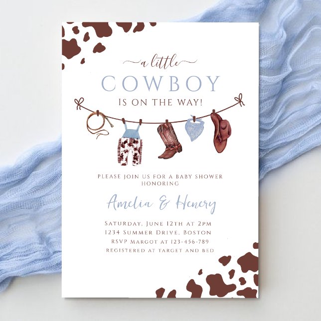 Invitación Cowboy Wild West Rodeo Western Boy Baby Shower (Subido por el creador)