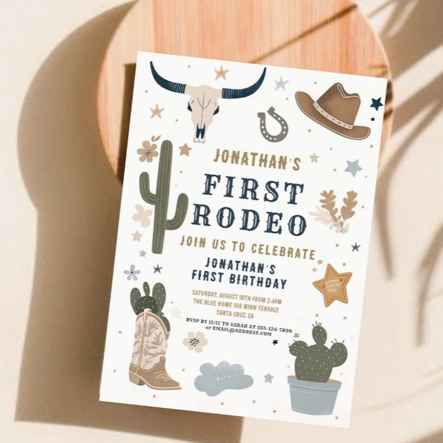Invitación Cowboy Wild Western First Rodeo Primer cumpleaños  (Subido por el creador)