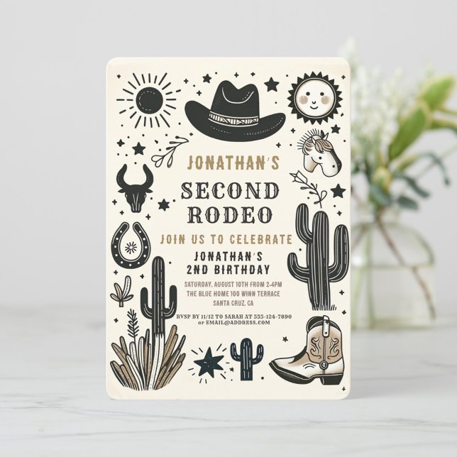 Invitación Cowboy Wild Western Second Rodeo Cumpleaños 2 (Subido por el creador)