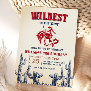 Invitación Cowboy Wildest En el tercer cumpleaños de Occident