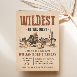 Invitación Cowboy Wildest En el tercer cumpleaños de Occident
