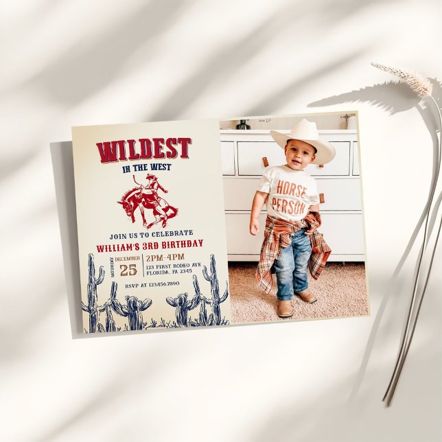 Invitación Cowboy Wildest En Occidente Foto De Tercer Cumplea (Subido por el creador)