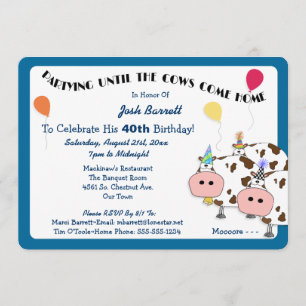 Invitación Cowdacious Rounding Cut Birday Party