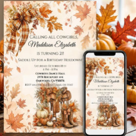 Invitación Cowgirl Autumn Birthday