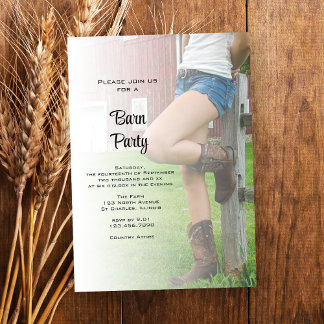 Invitación Cowgirl Barn Fiesta
