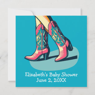 Invitación Cowgirl Boots Baby Shower