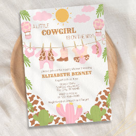 Invitación Cowgirl Clothesline Chica de Rodeo Occidental Baby