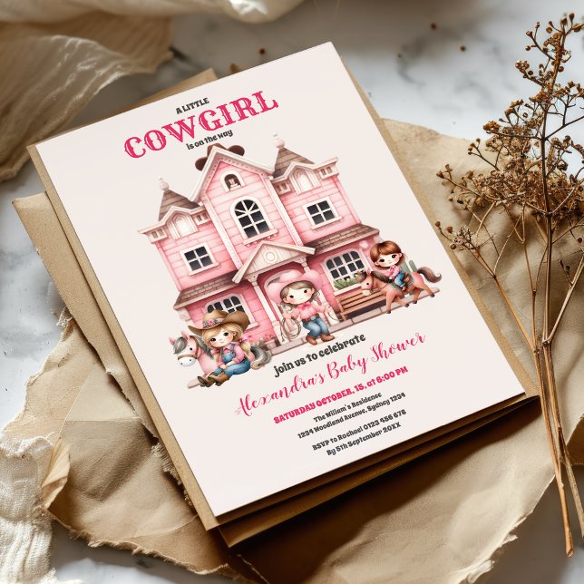 Invitación Cowgirl Country Baby Shower (Subido por el creador)