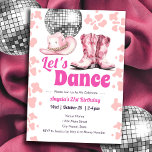 Invitación Cowgirl Disco 21 cumpleaños danza PINK<br><div class="desc">Espectáculo adulto fiesta de país occidental Disco Cowgirl. Disponible como descarga digital imprimible. Excelente para cualquier temporada. Personalizado,  descarga personalizada,  editable,  fiesta adulto de disco rosa diamante de imitación</div>