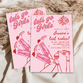 Invitación Cowgirl Disco Bachelorette Rodeo Weekend