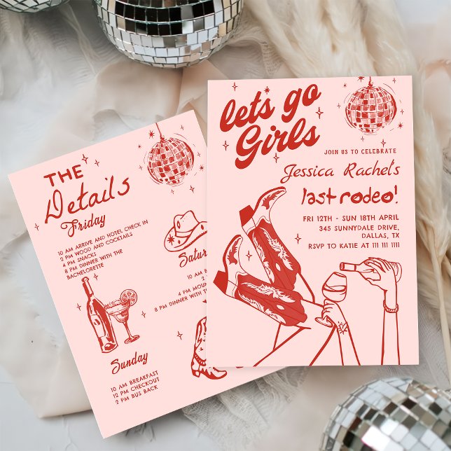 Invitación Cowgirl Disco Bachelorette Rodeo Weekend (Subido por el creador)