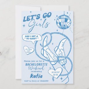 Invitación Cowgirl Disco Rodeo Bachelorette Weekend