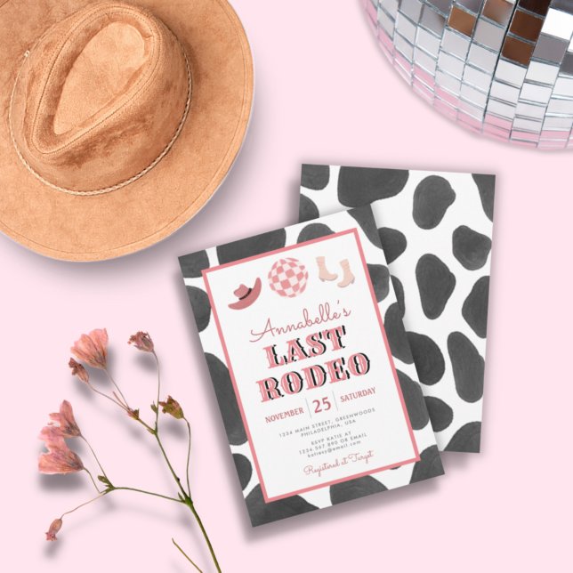 Invitación Cowgirl Last Rodeo Disco Bachelorette Party (Subido por el creador)