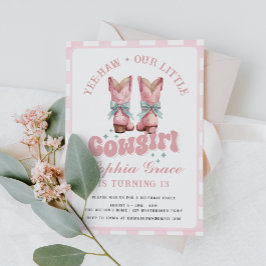 Invitación Cowgirl Pink Rodeo Birday Party