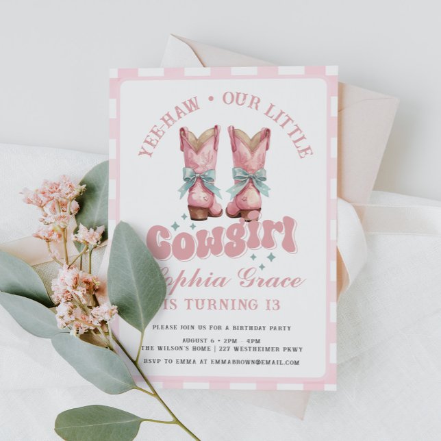 Invitación Cowgirl Pink Rodeo Birday Party (Subido por el creador)